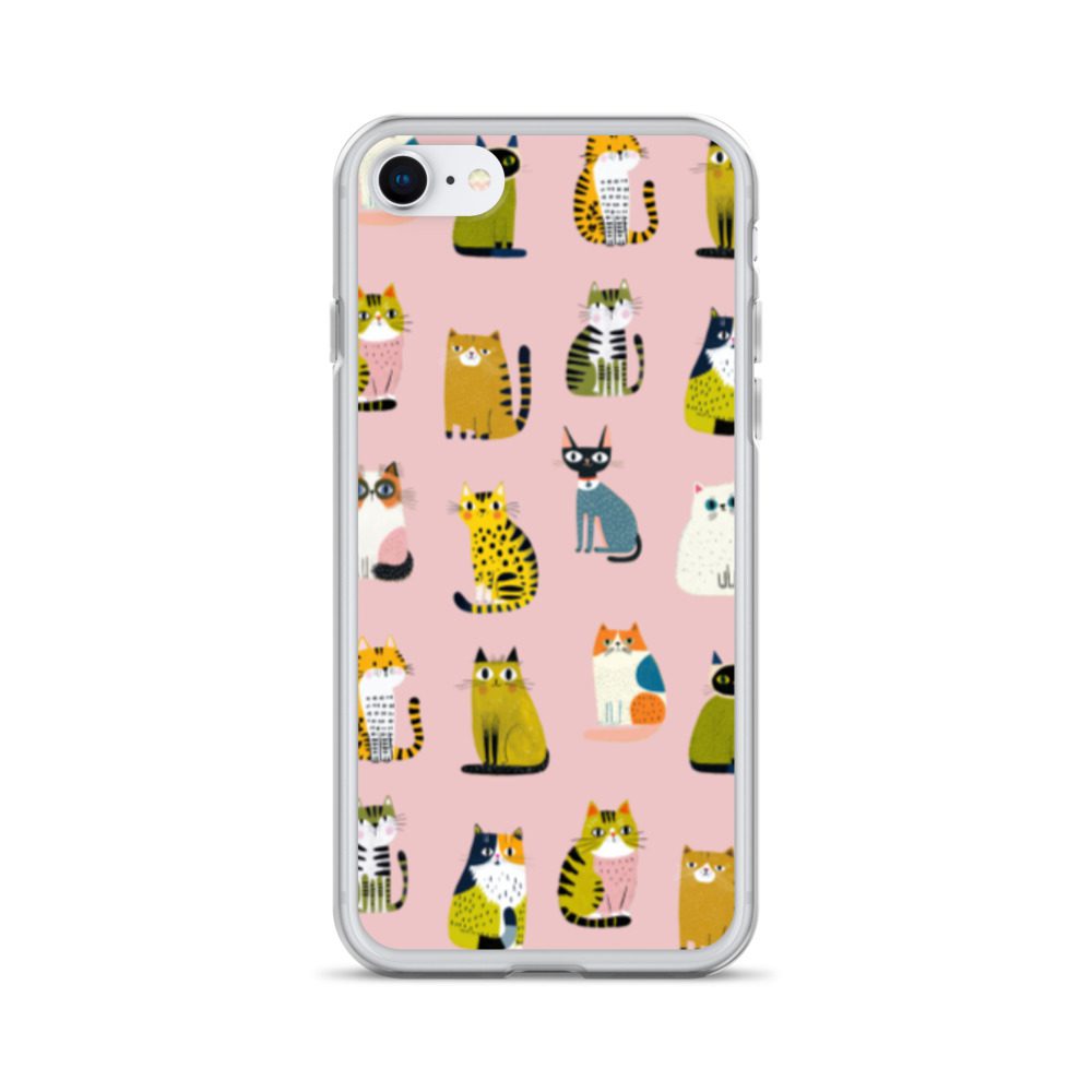 Cute Cats Pattern Clear Case for iPhone® - Image 53