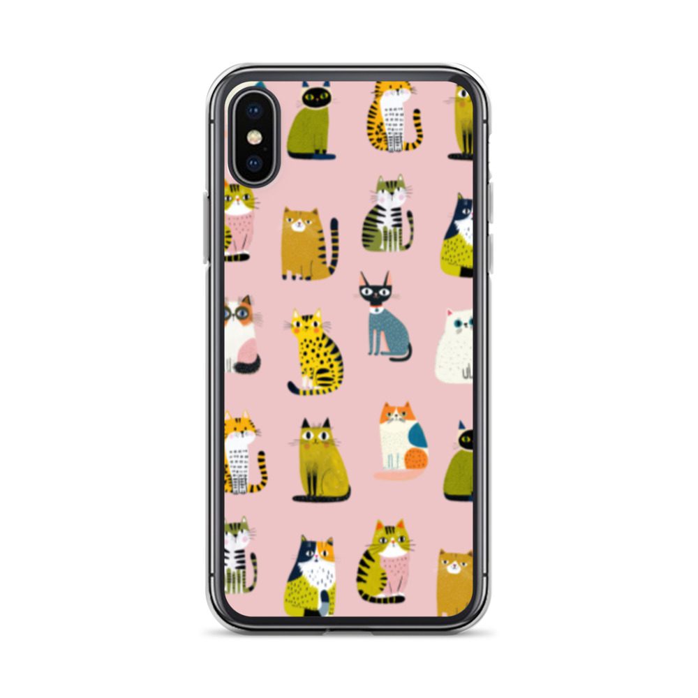 Cute Cats Pattern Clear Case for iPhone® - Image 55