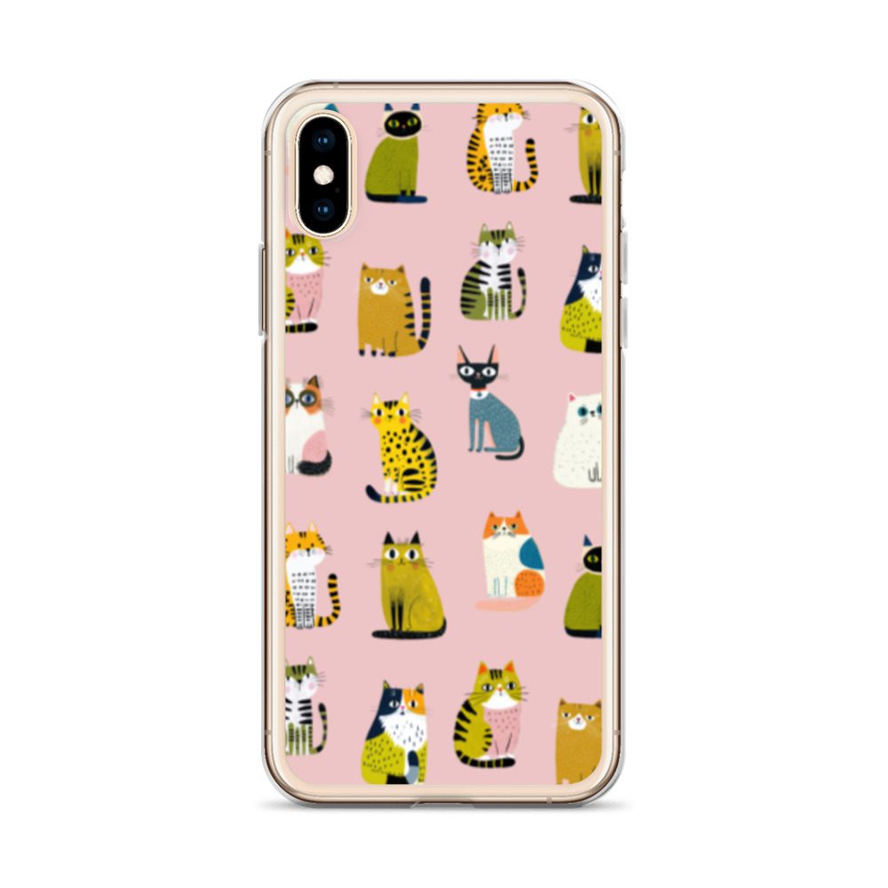 Cute Cats Pattern Clear Case for iPhone® - Image 57