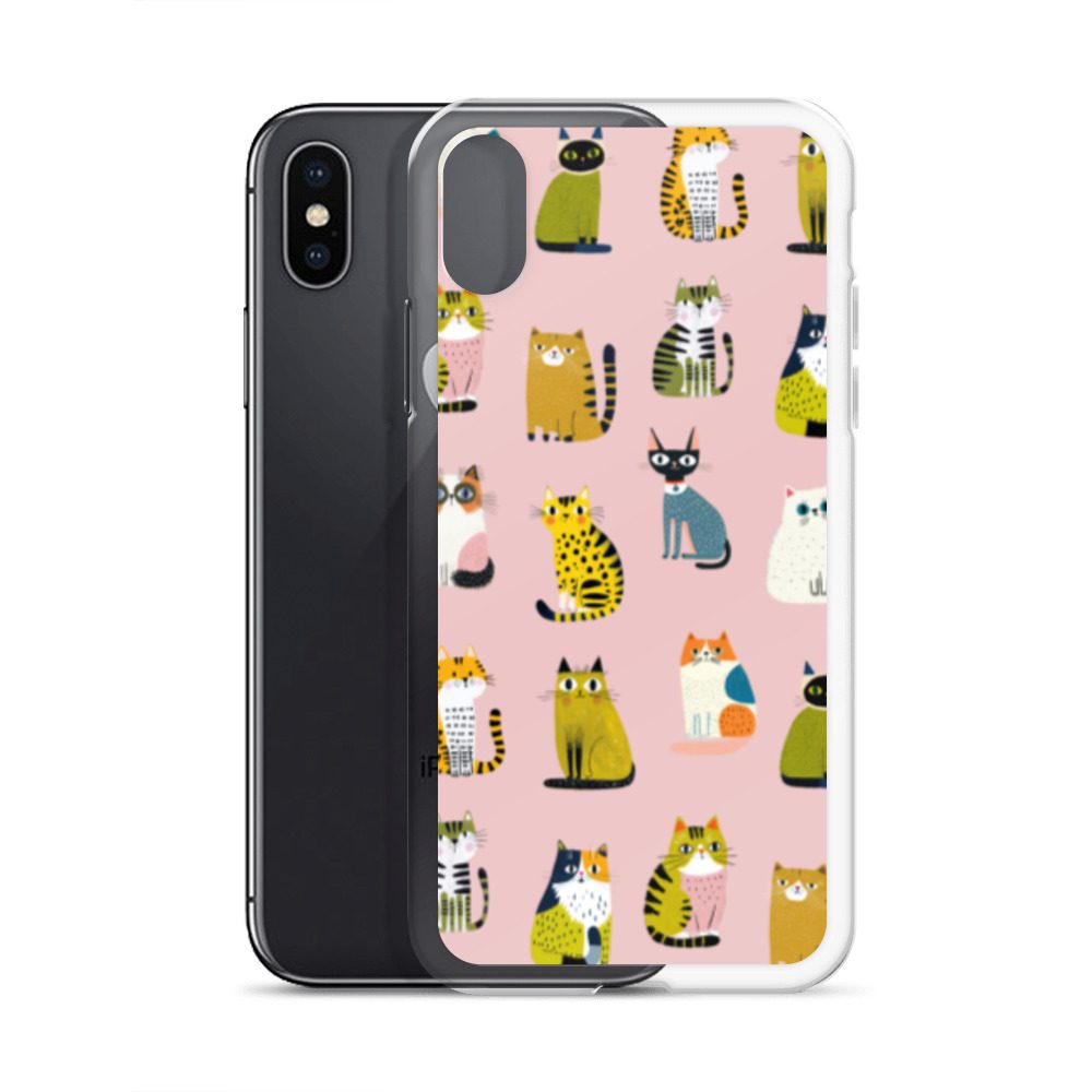 Cute Cats Pattern Clear Case for iPhone® - Image 56