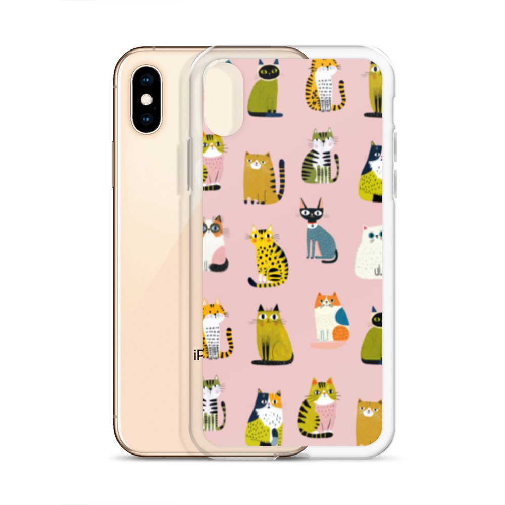 Cute Cats Pattern Clear Case for iPhone® - Image 58