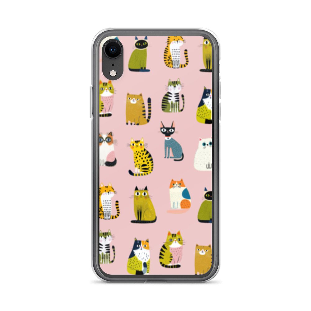 Cute Cats Pattern Clear Case for iPhone® - Image 59