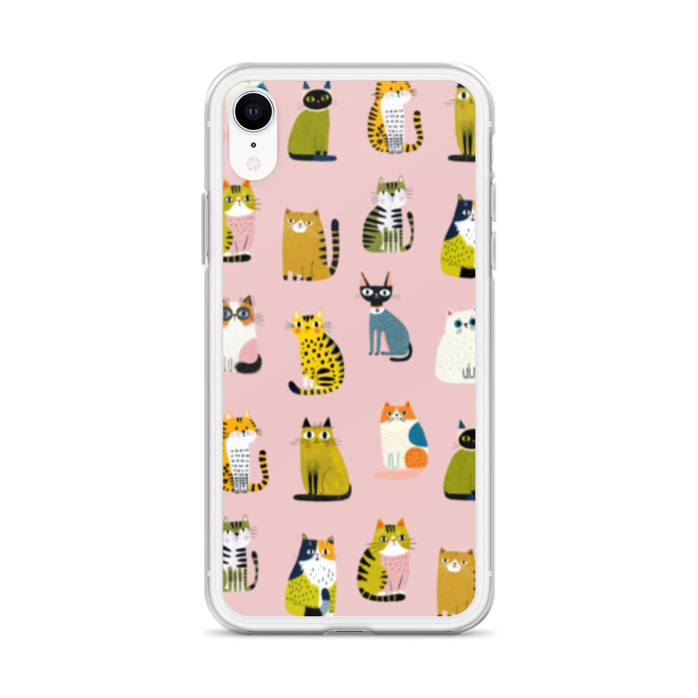 Cute Cats Pattern Clear Case for iPhone® - Image 61
