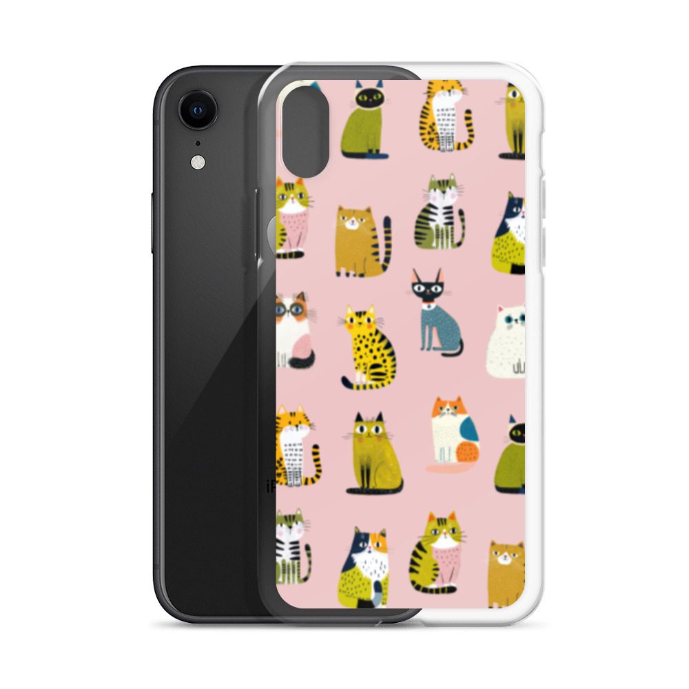Cute Cats Pattern Clear Case for iPhone® - Image 60