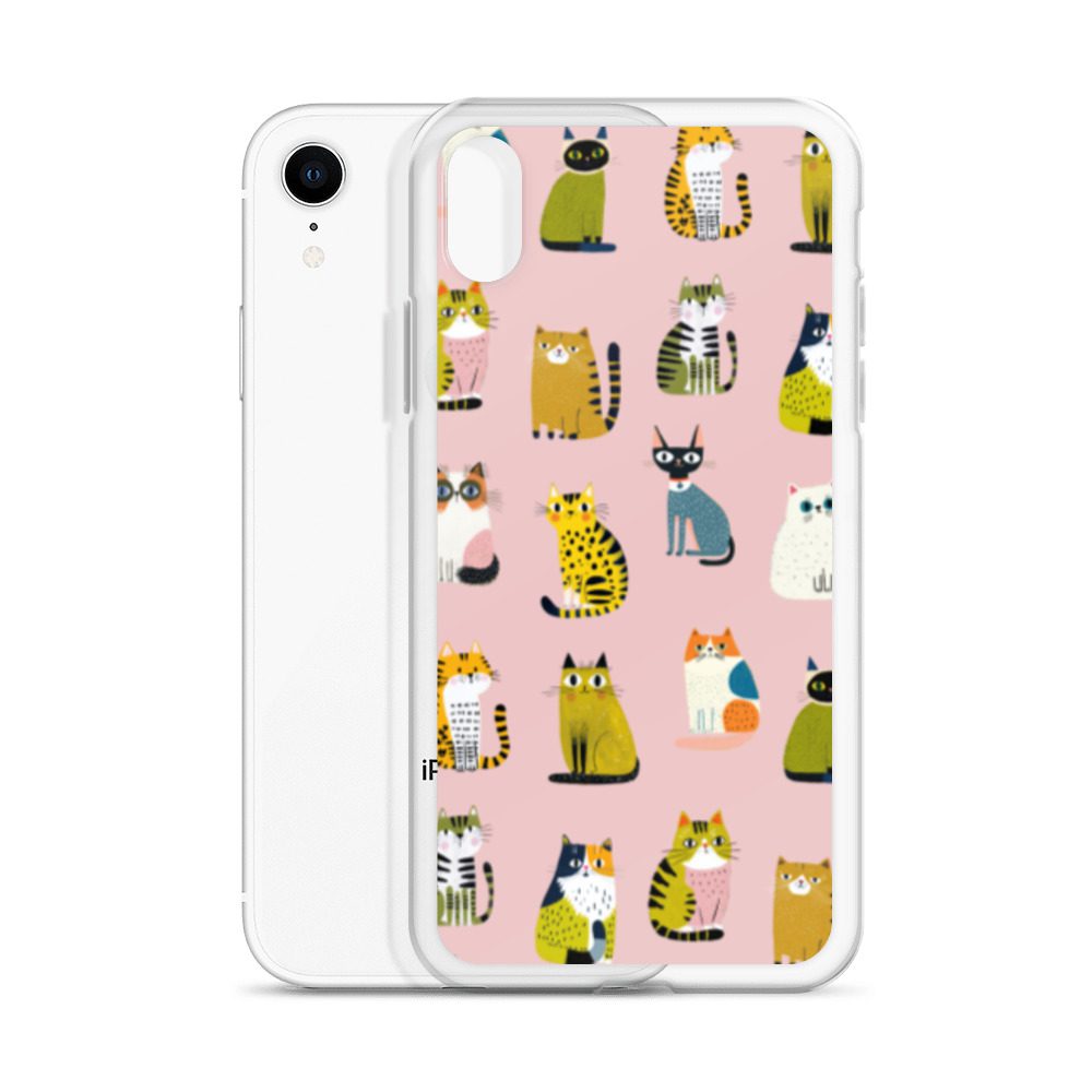 Cute Cats Pattern Clear Case for iPhone® - Image 62