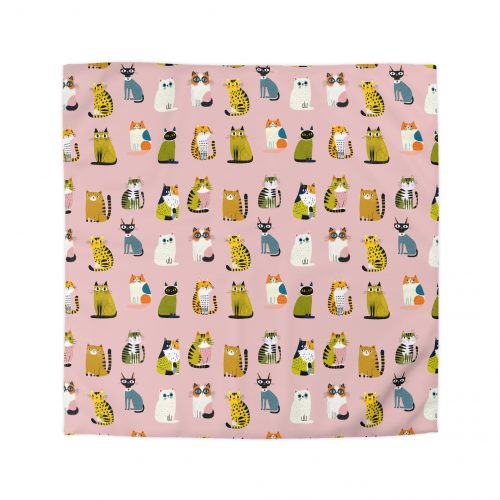 Cute Cats Pattern Microfiber Duvet Cover