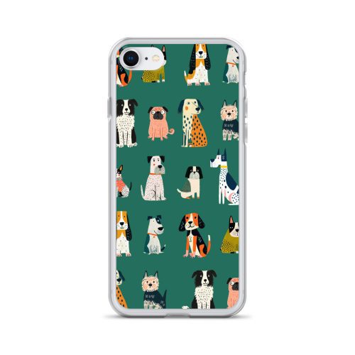 Cute Dogs Pattern Clear Case for iPhone