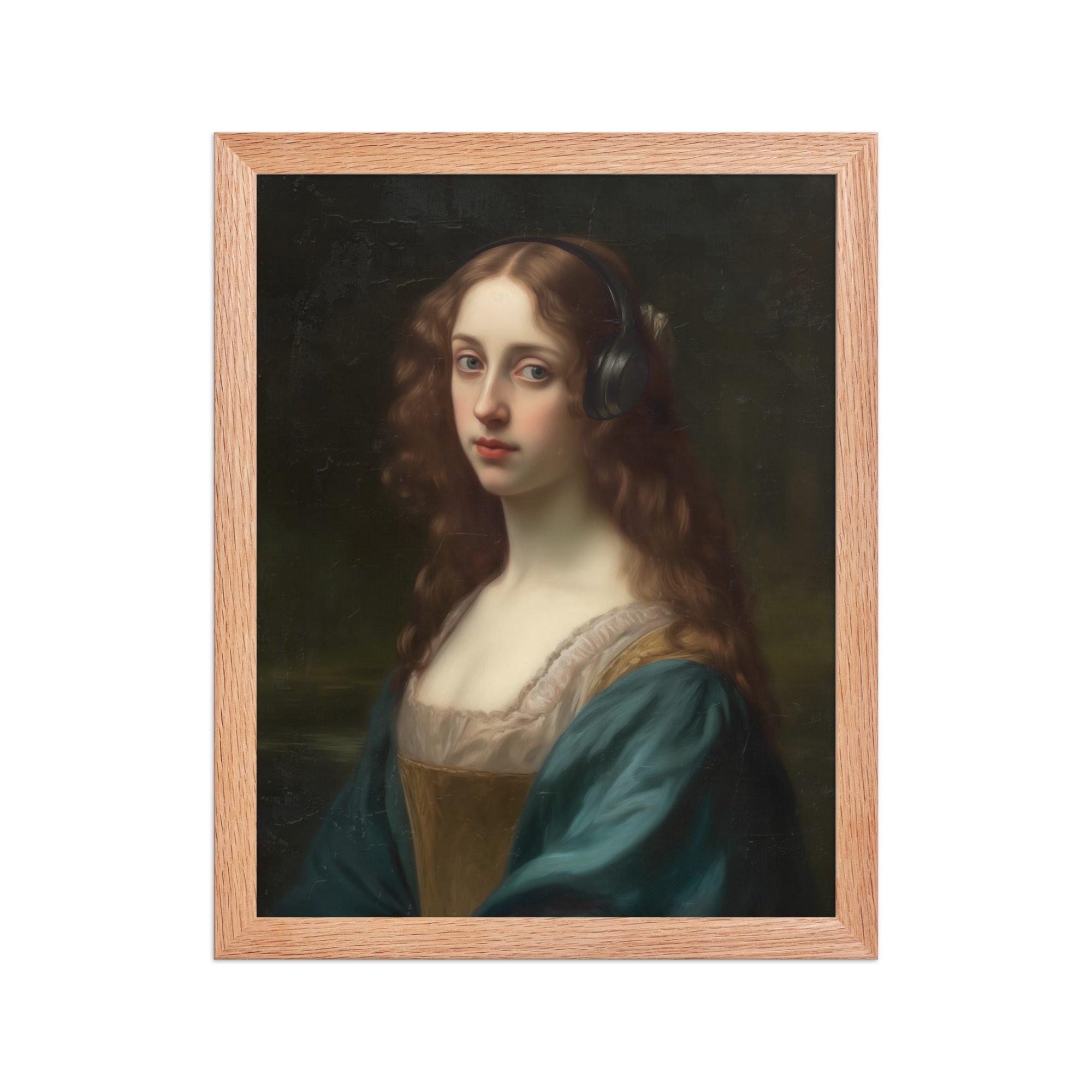 Lady Headphones Framed Art Print - Image 10