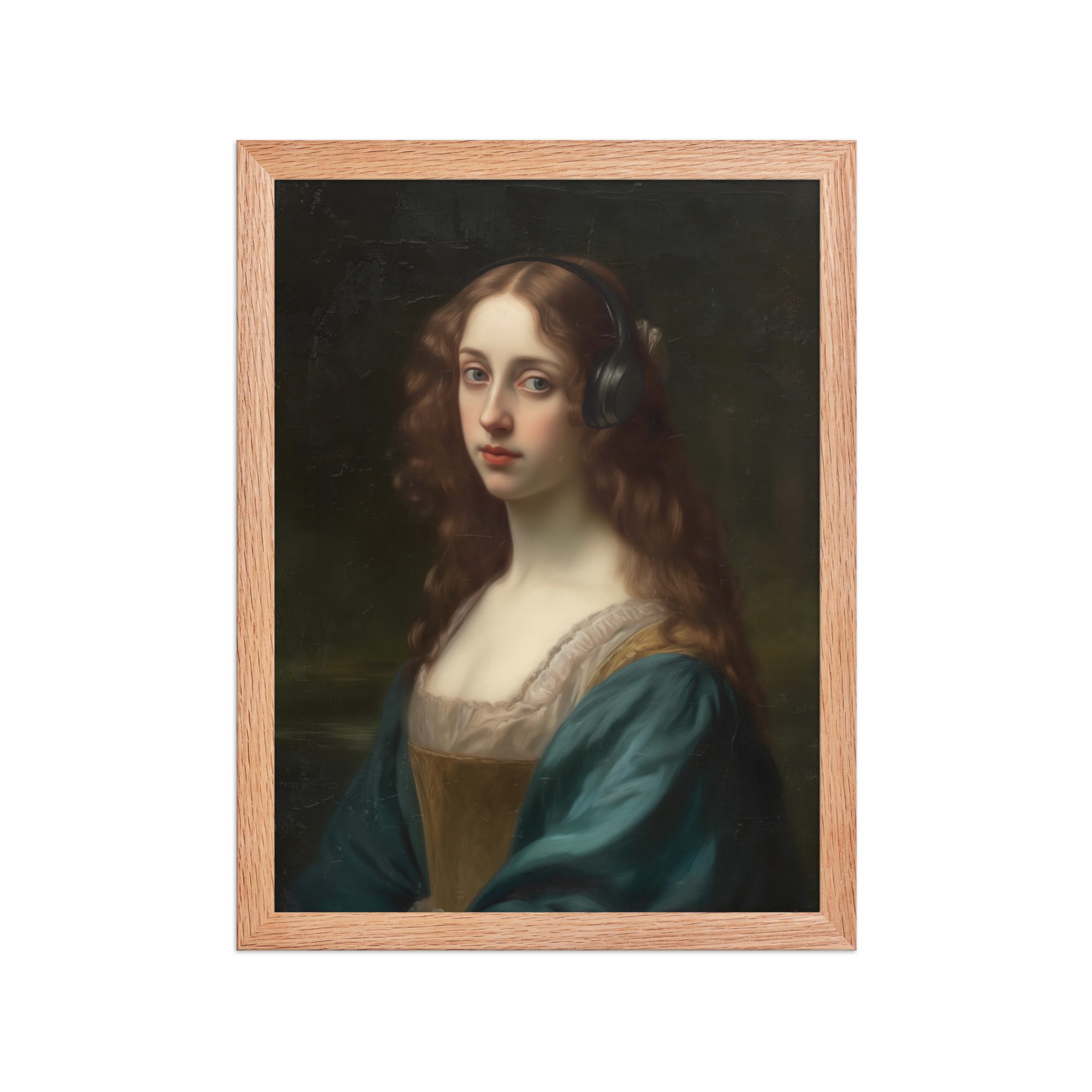 Lady Headphones Framed Art Print - Image 11