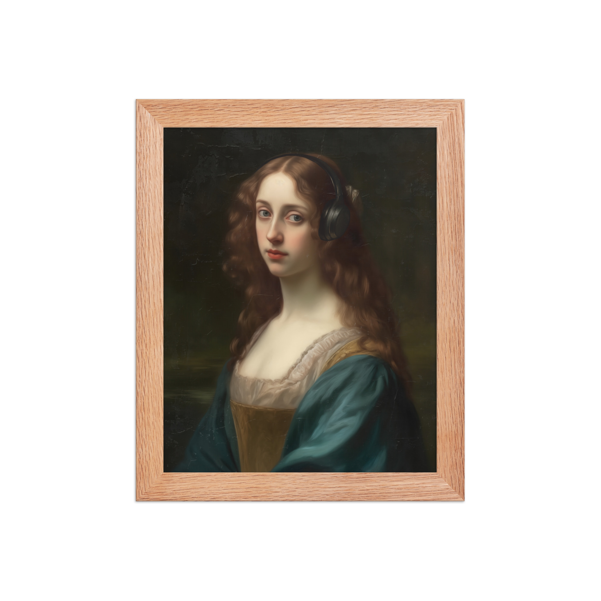 Lady Headphones Framed Art Print - Image 9