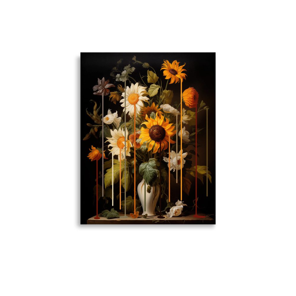 Sunflower Drip Art Print - Image 4
