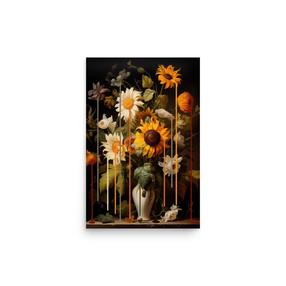 Sunflower Drip Art Print - Image 6