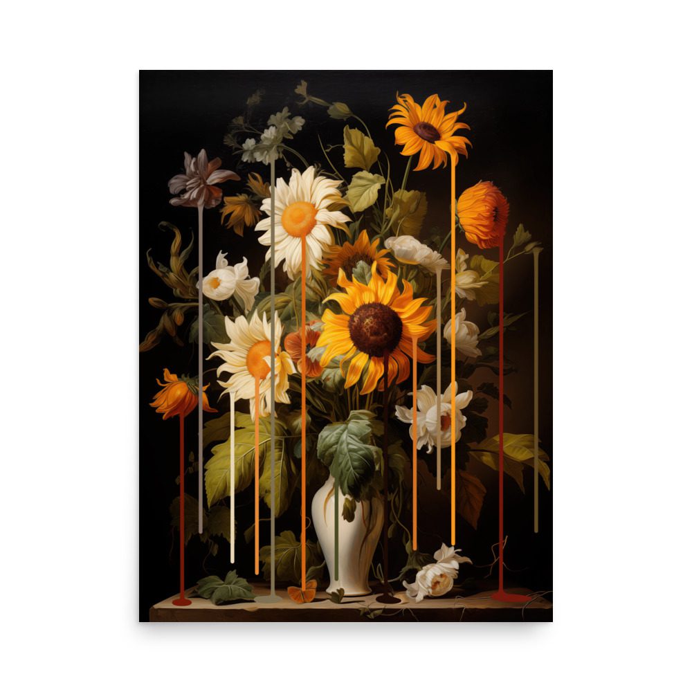 Sunflower Drip Art Print - Image 8