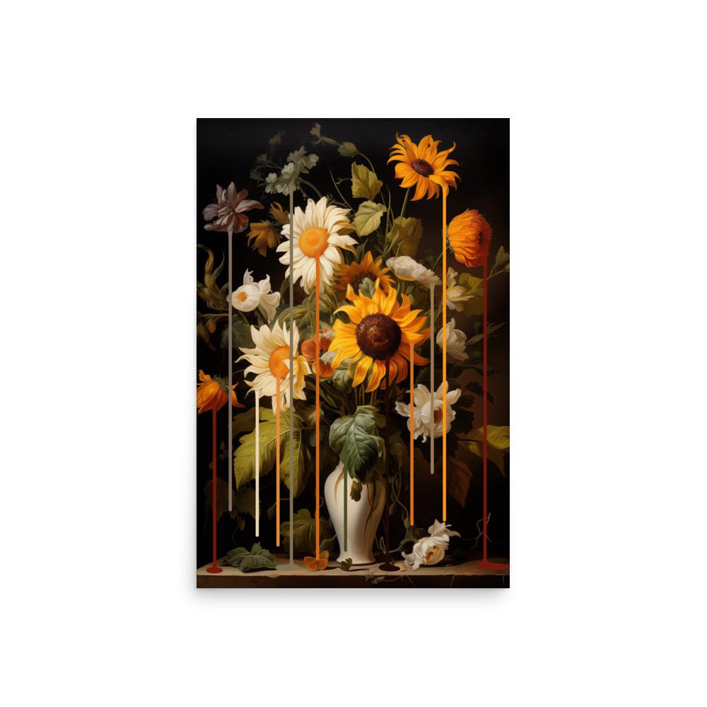 Sunflower Drip Art Print - Image 9