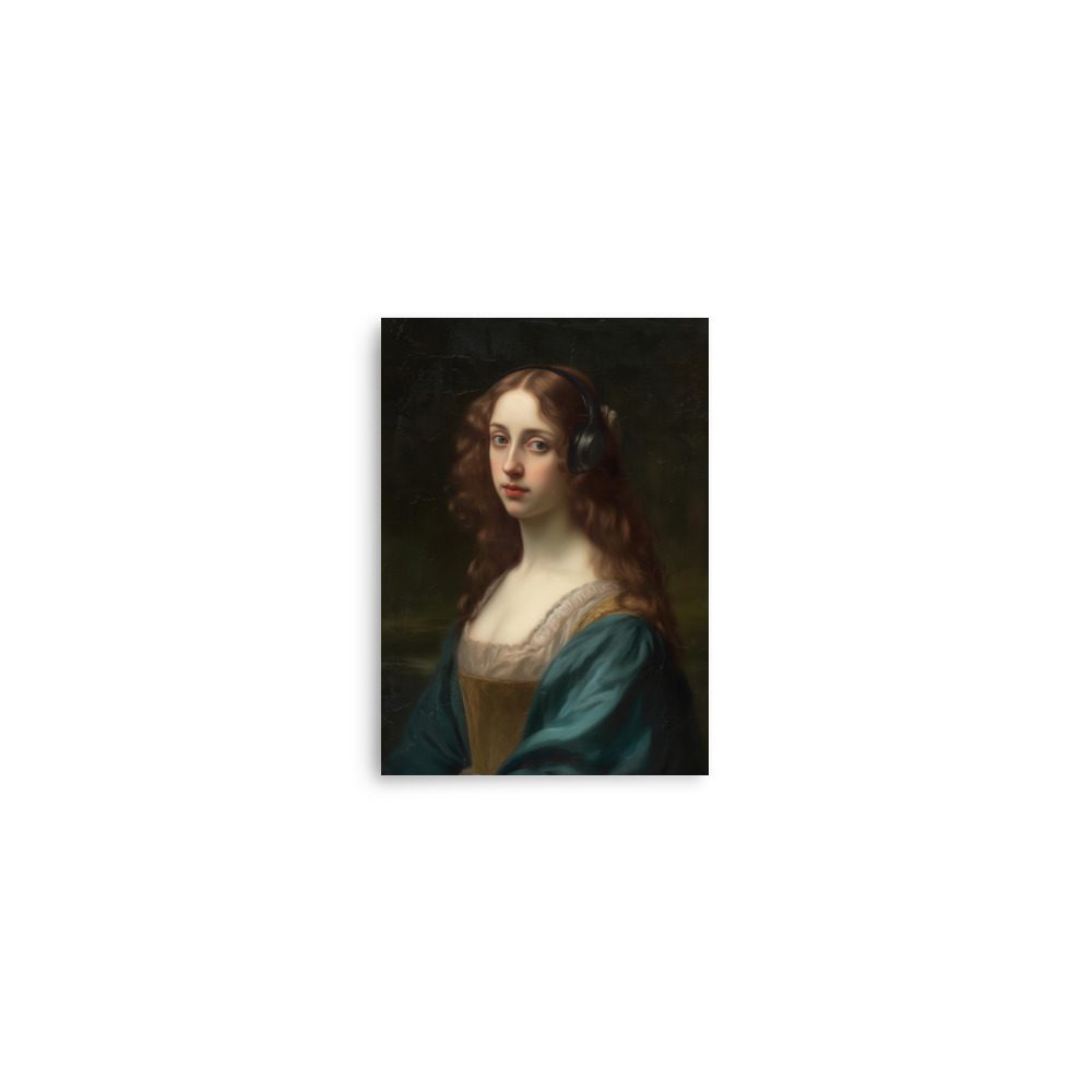 Lady Headphones Art Print - Image 11