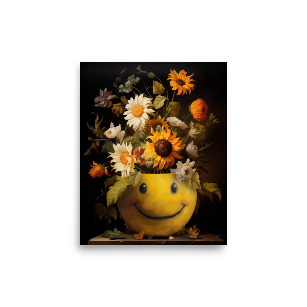 Smiley Vase Art Print