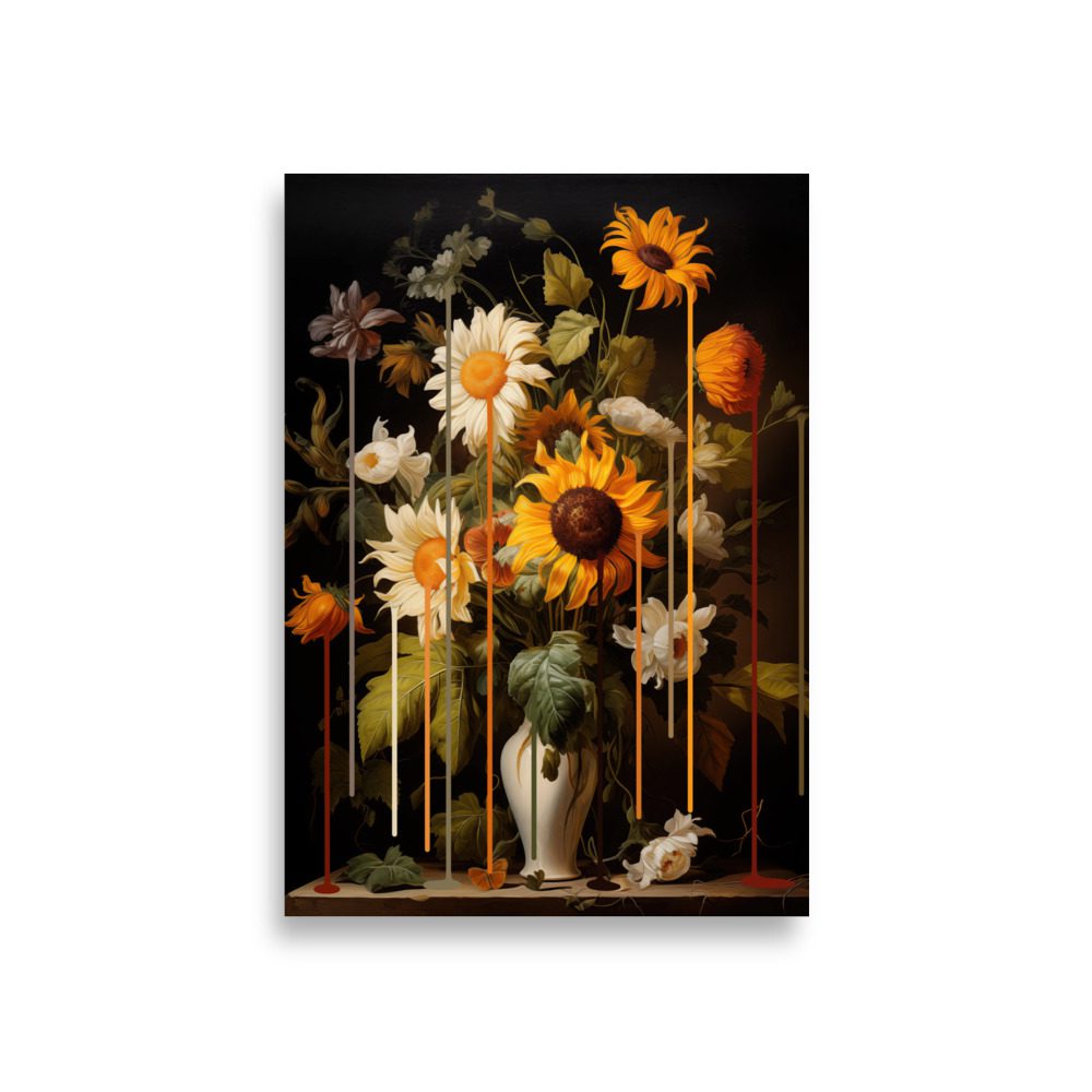 Sunflower Drip Art Print - Image 2