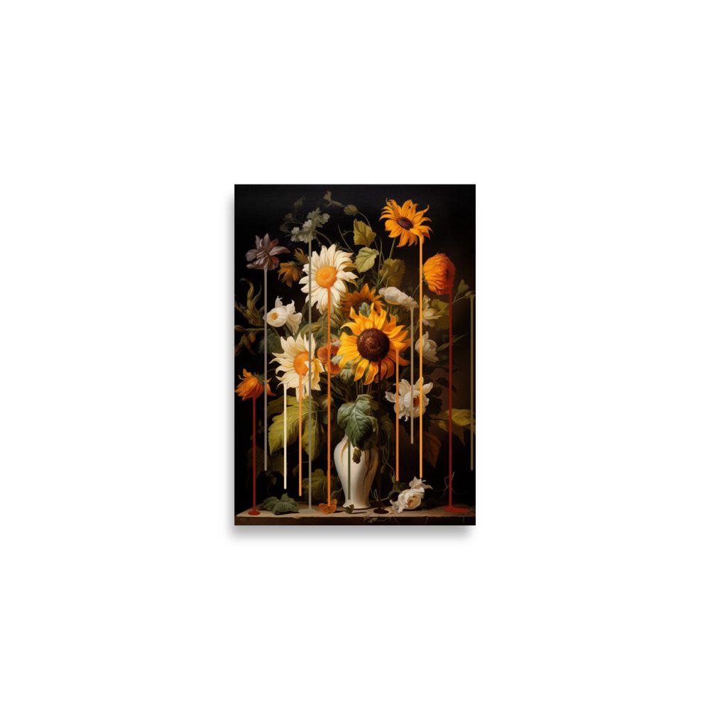 Sunflower Drip Art Print - Image 3