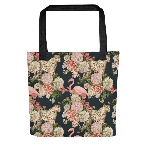 Floral Flamingo Leopard Tote Bag