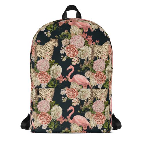 Floral Flamingos Backpack