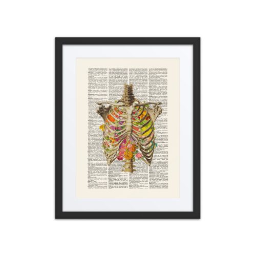 Floral Ribs Framed Art Print