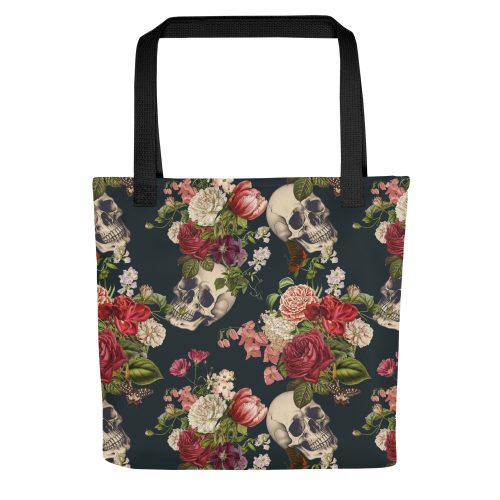 Floral Skulls Tote Bag