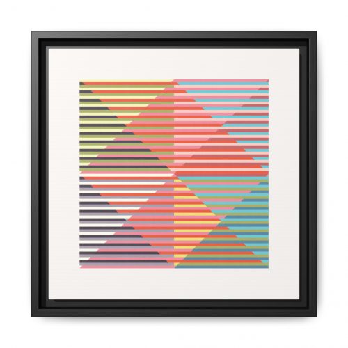Geo Triangles Matte Canvas, Framed