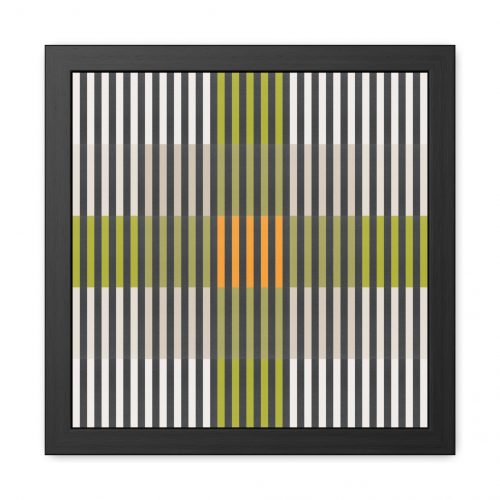 Green Geo Lines Framed Art Print