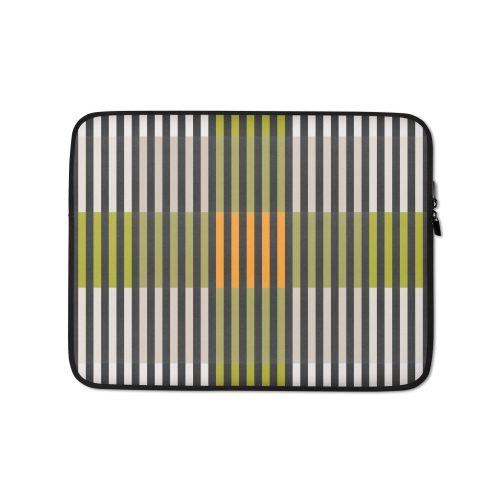 Green Geo Lines Laptop Sleeve