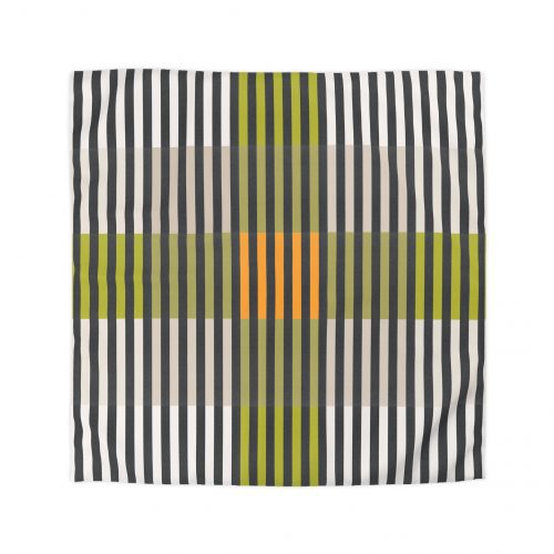 Green Geo Lines Microfiber Duvet Cover