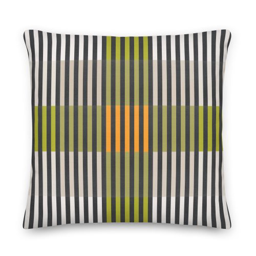Green Geo Lines Premium Cushion