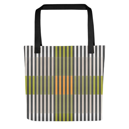 Green Geo Lines Tote Bag