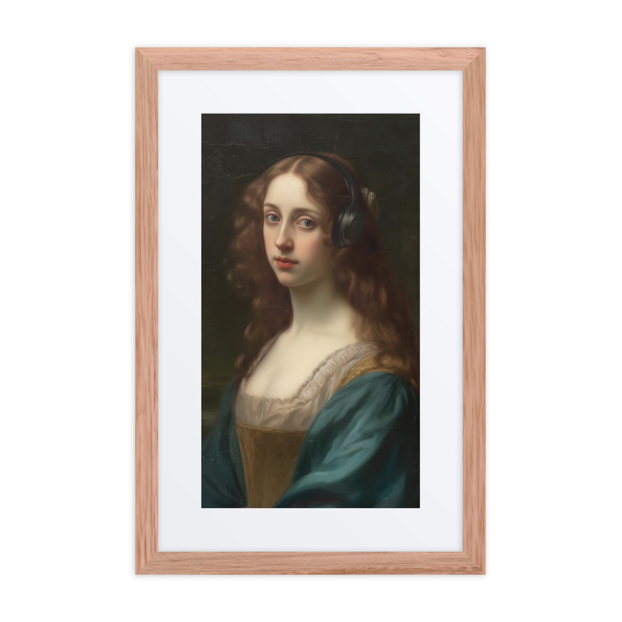 Lady Headphones Framed Art Print - Image 6