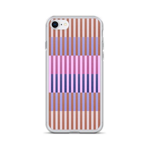 Purple Geo Lines Clear Case for iPhone