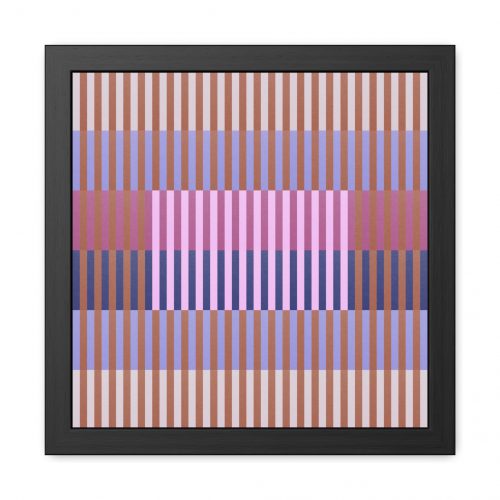 Purple Geo Lines Framed Art Print
