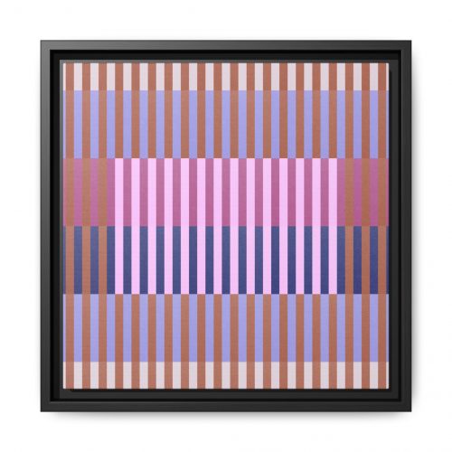 Purple Geo Lines Matte Canvas, Framed