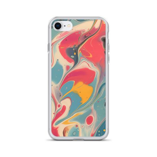 Red Marble Clear Case for iPhone