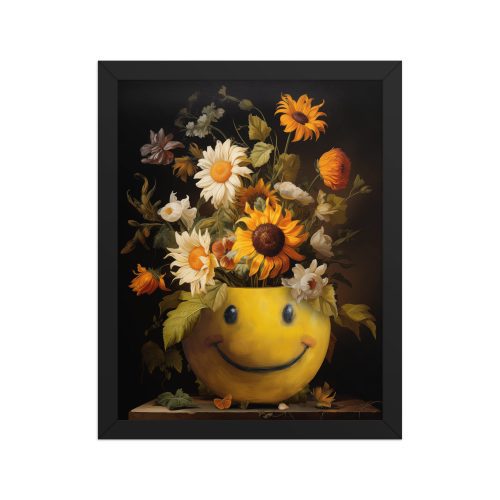 Smiley Vase Framed Art Print