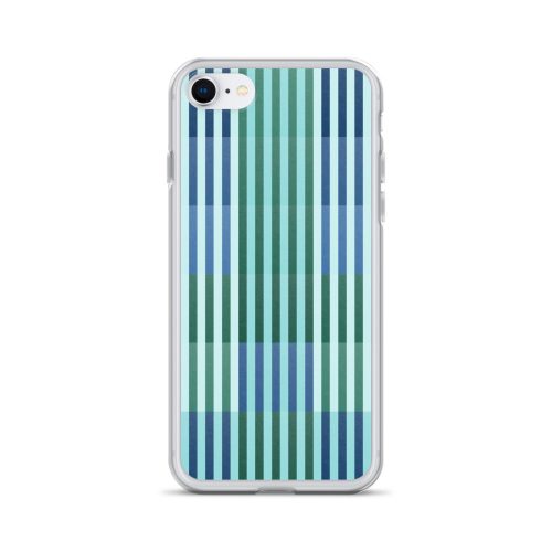 Turquoise Geo Lines Clear Case for iPhone