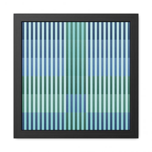 Turquoise Geo Lines Framed Art Print