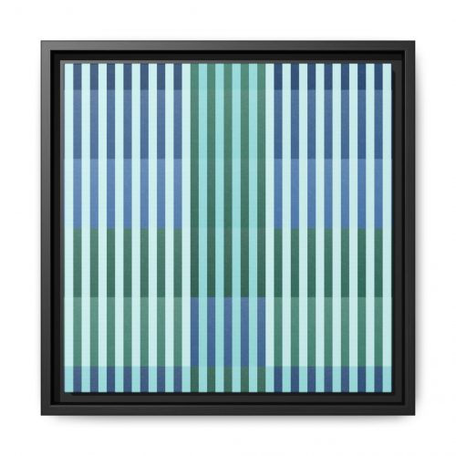 Turquoise Geo Lines Matte Canvas, Framed