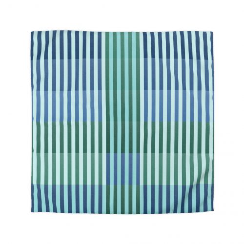 Turquoise Geo Lines Microfiber Duvet Cover