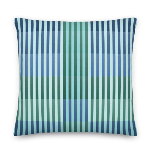 Turquoise Geo Lines Premium Cushion