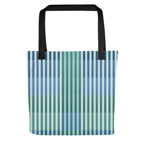 Turquoise Geo Lines Tote Bag