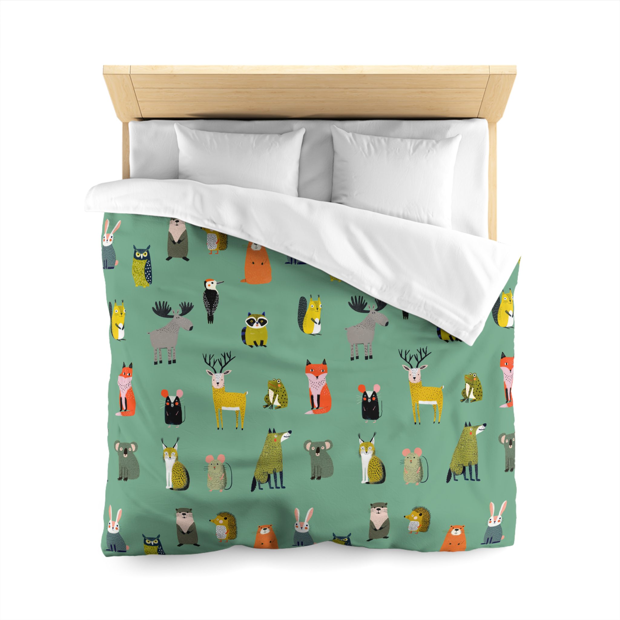 Forest Animals Pattern Microfiber Duvet Cover - Image 5