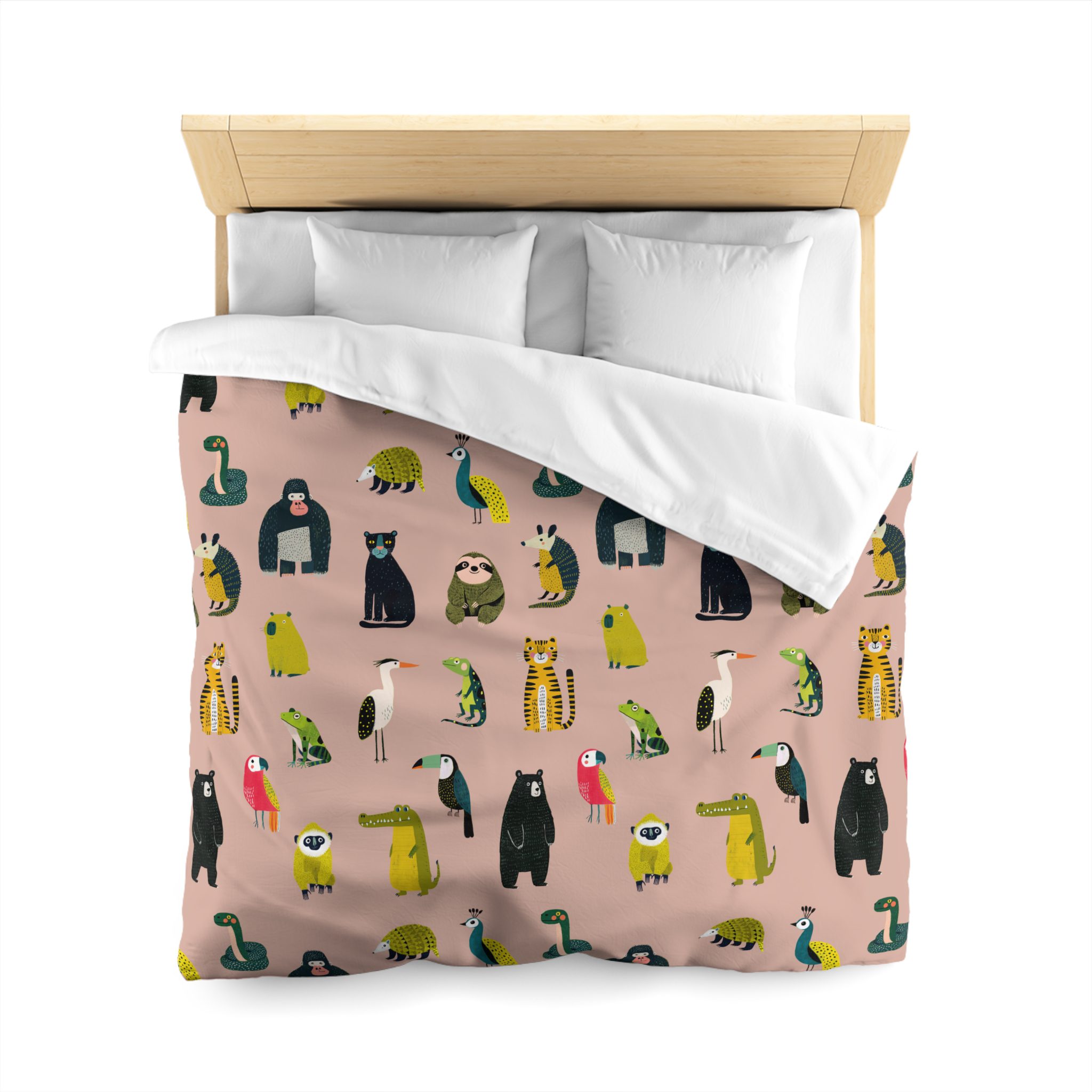 Jungle Animals Pattern Microfiber Duvet Cover - Image 5
