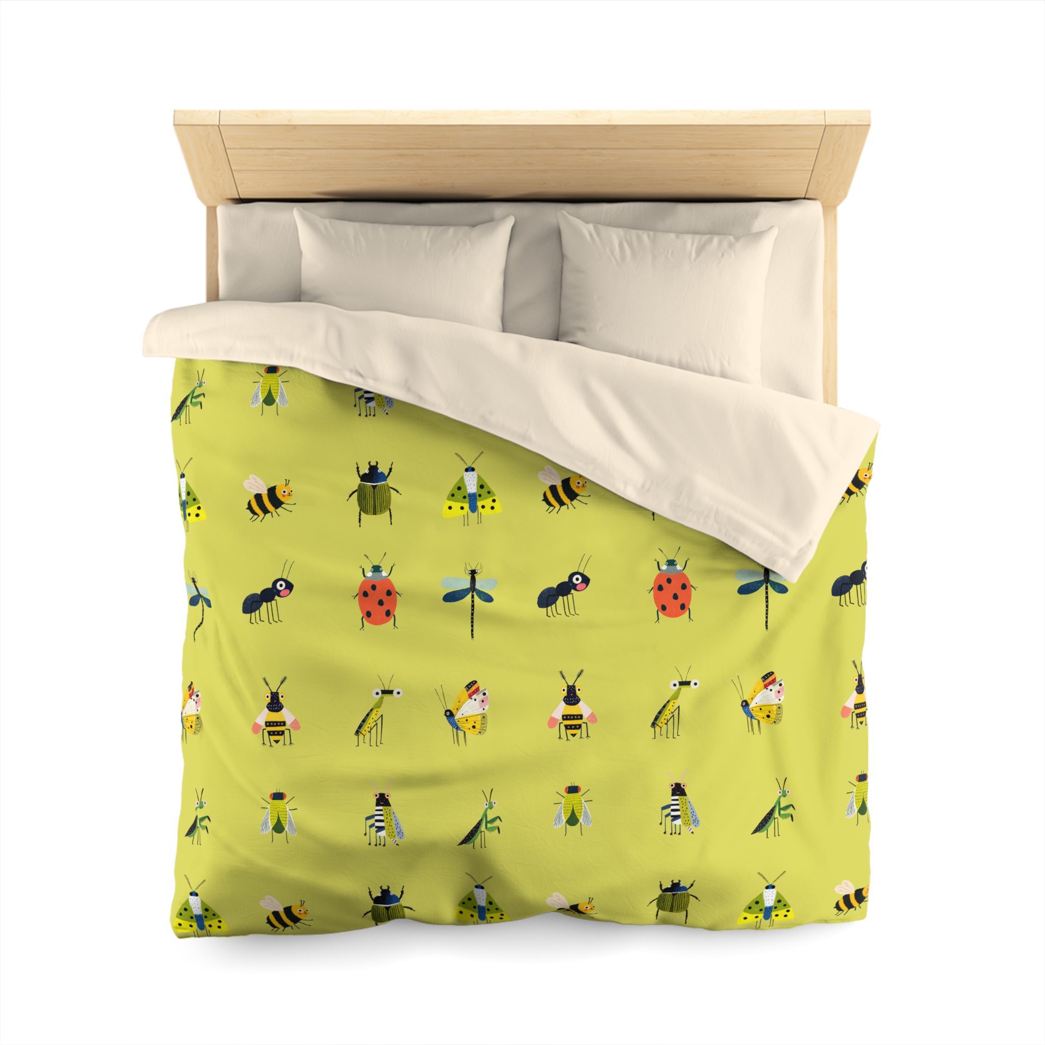 Insects Pattern Microfiber Duvet Cover - Image 2