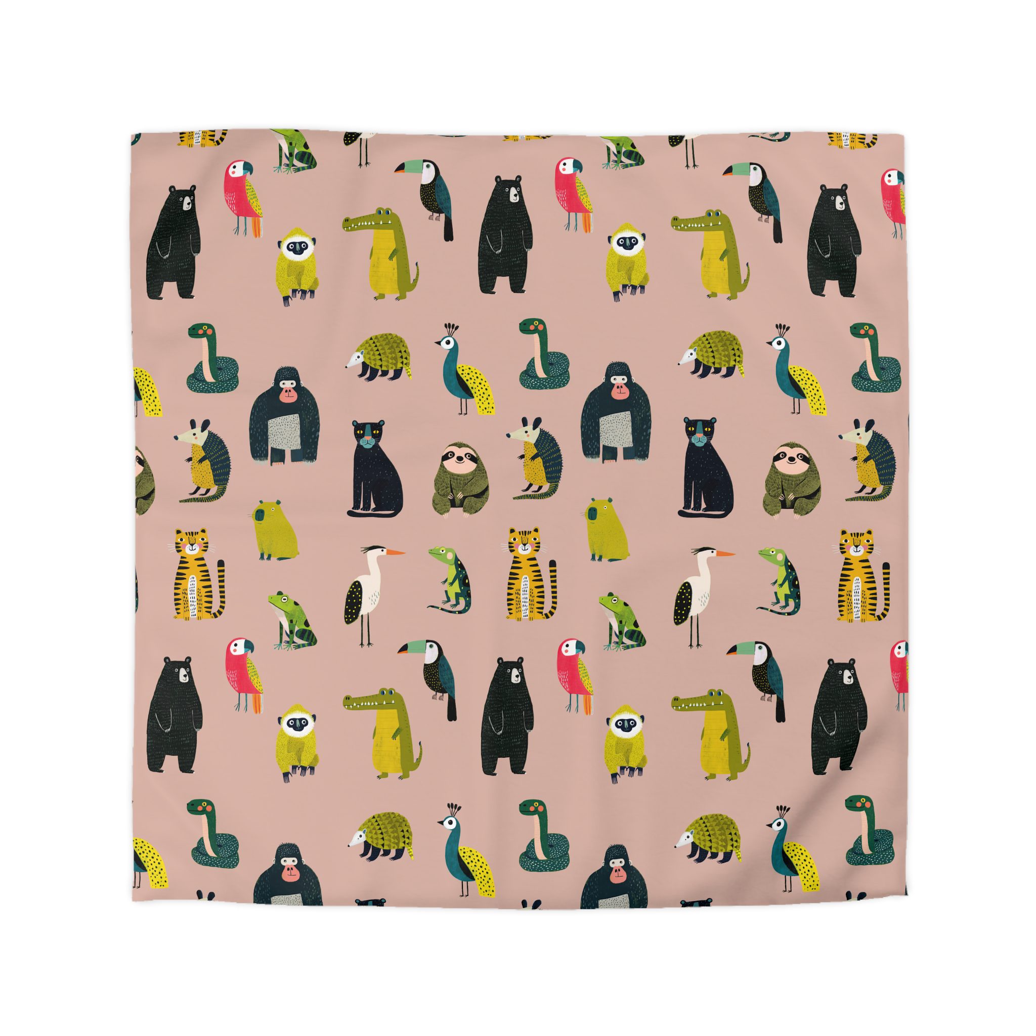 Jungle Animals Pattern Microfiber Duvet Cover