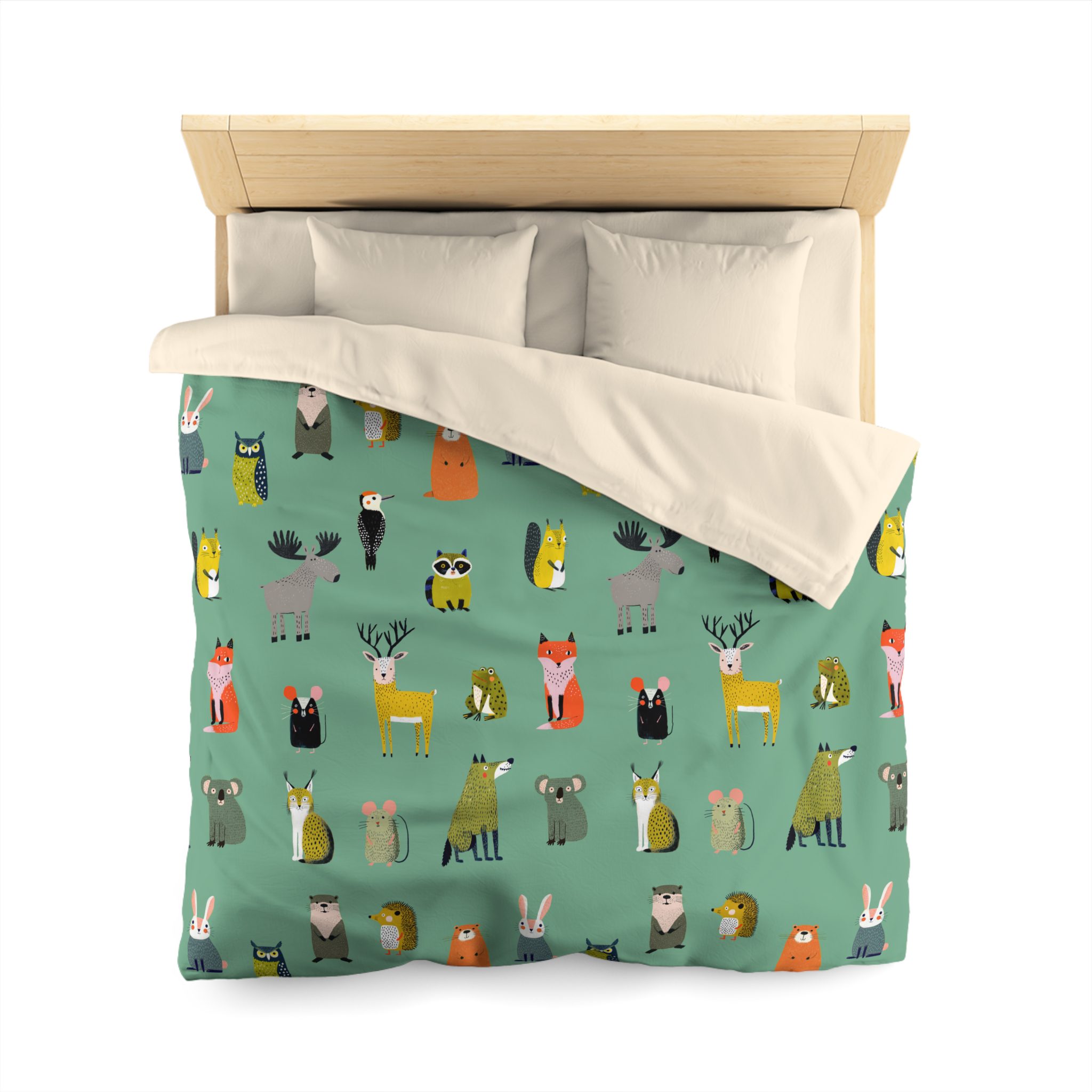 Forest Animals Pattern Microfiber Duvet Cover - Image 2