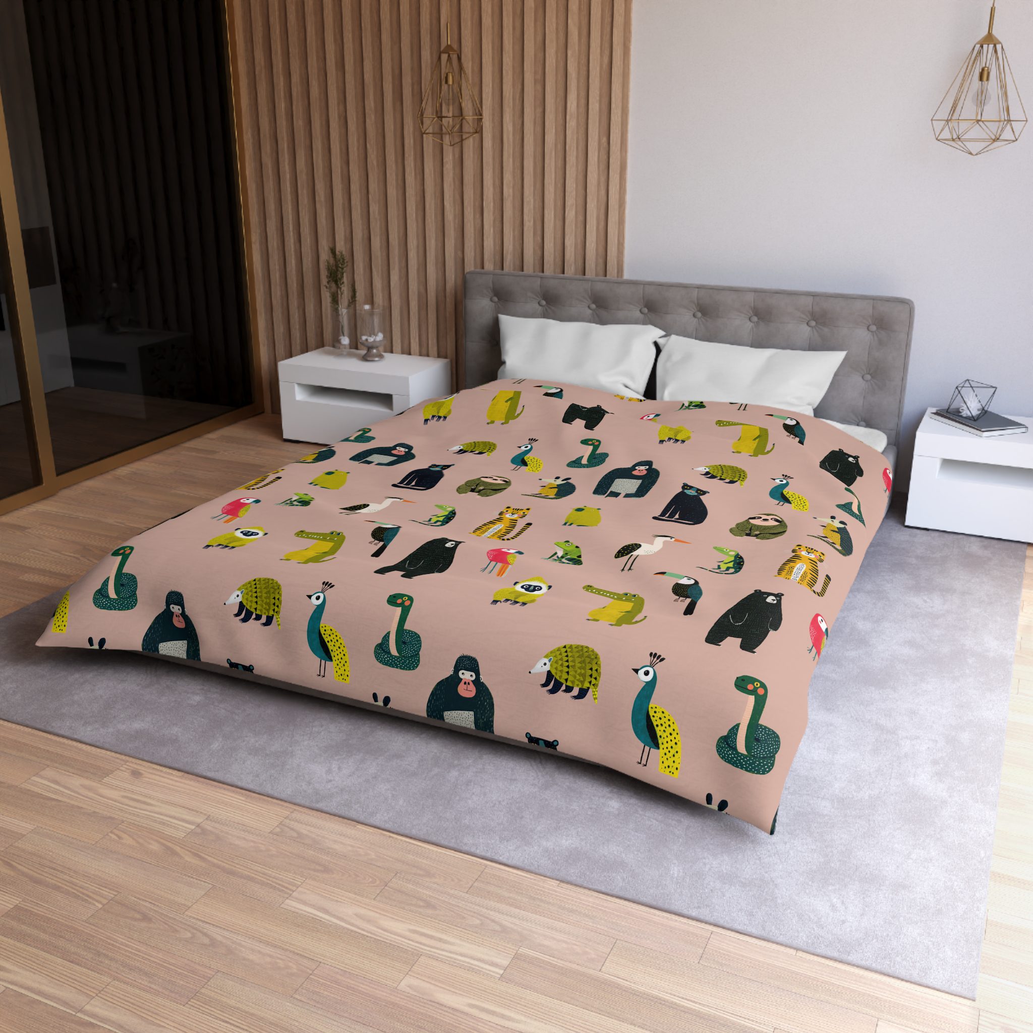 Jungle Animals Pattern Microfiber Duvet Cover - Image 6